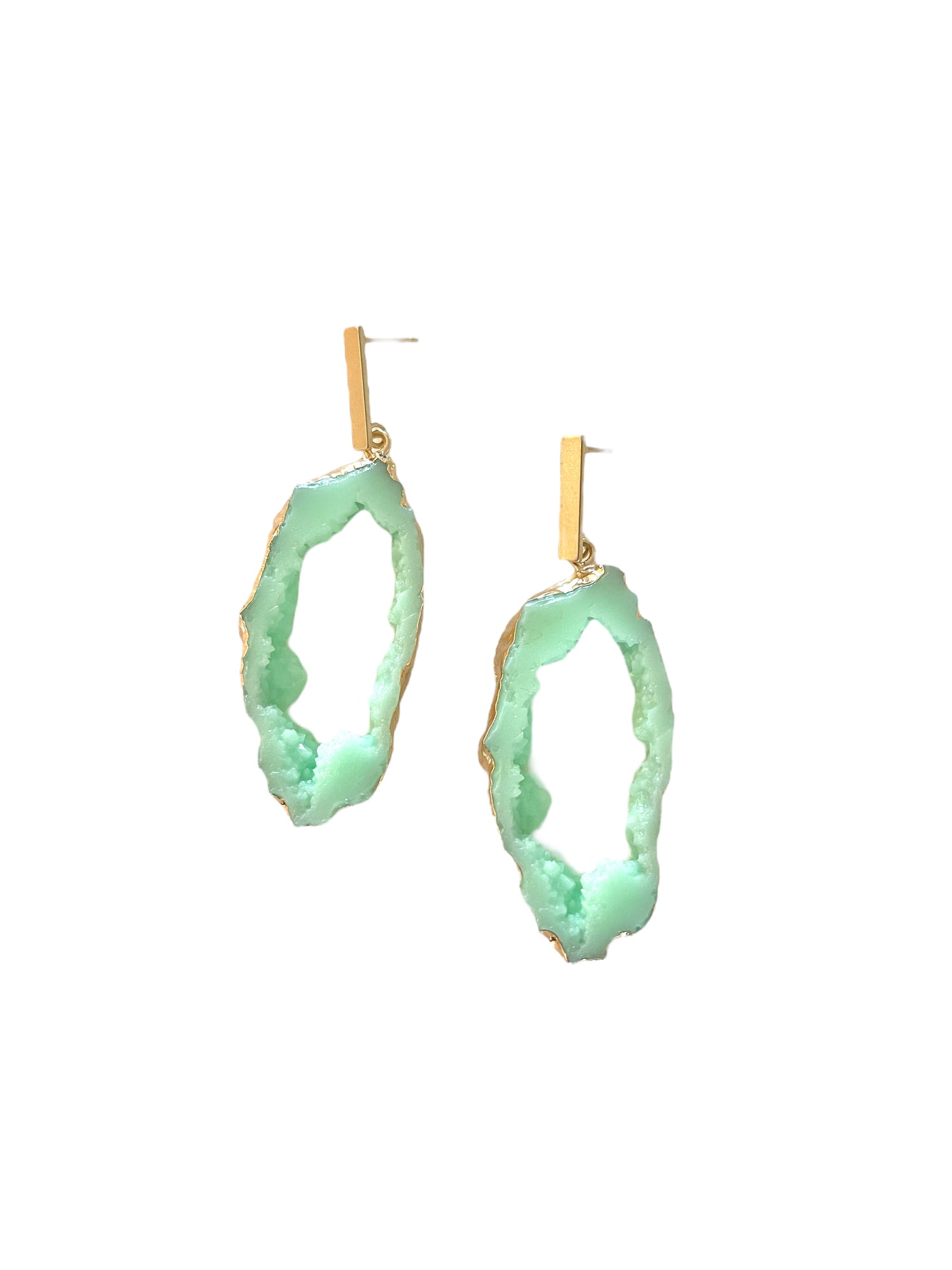 Aqua Geode Earrings