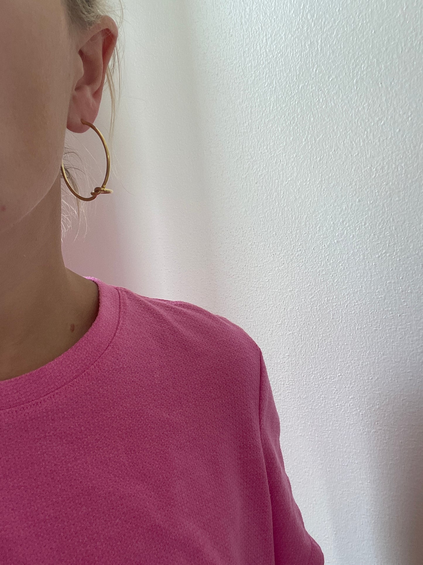 Knotted Two Inch Hoop Earrings