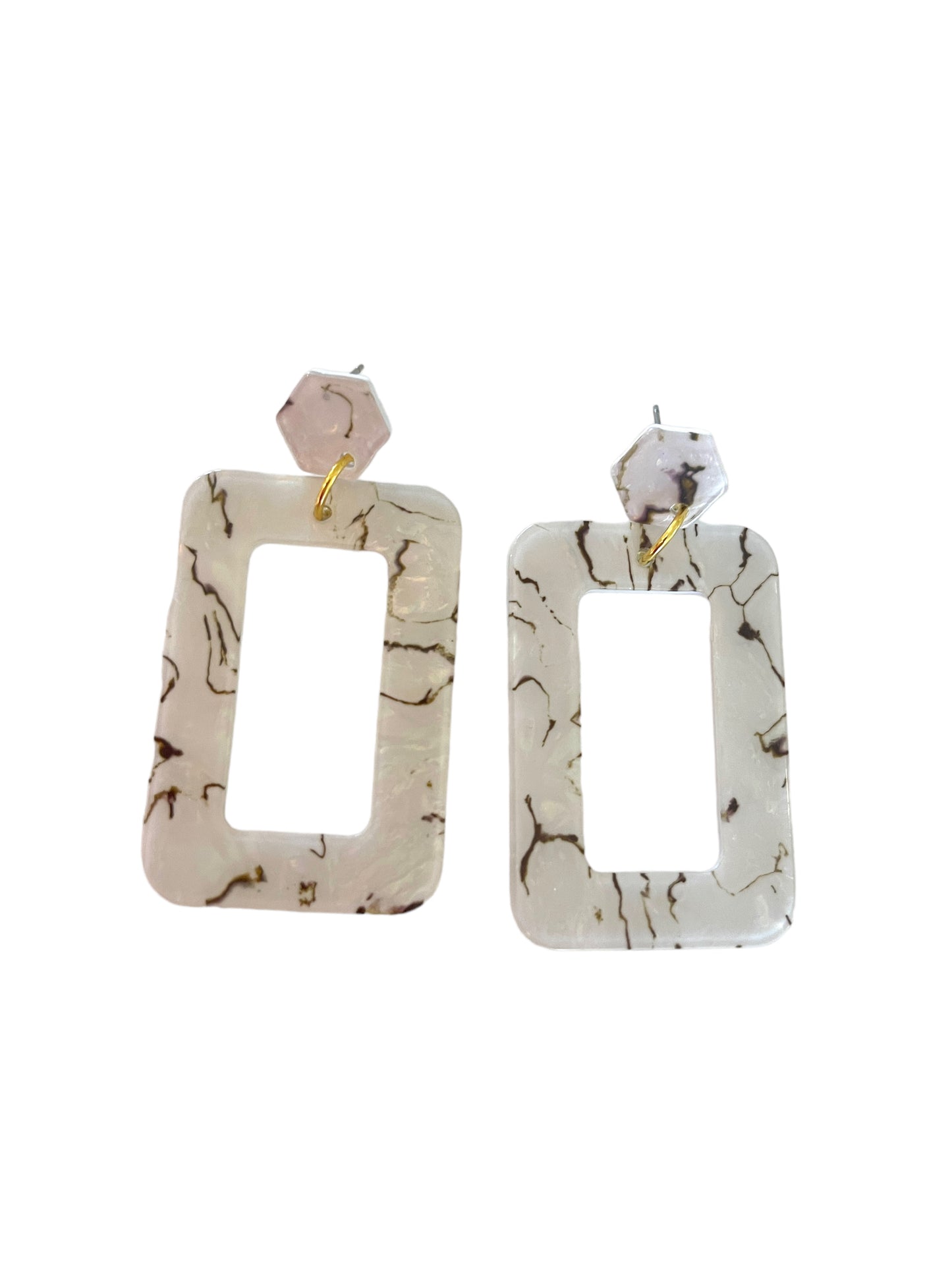 Brown marble earrings