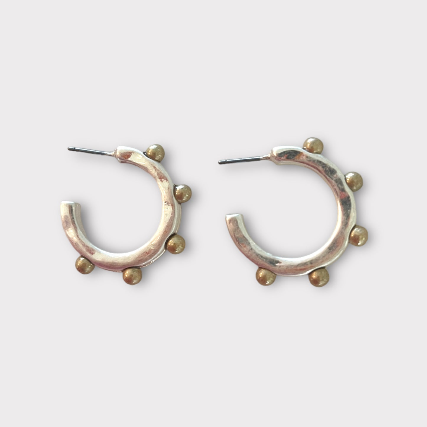 Gold Studded Small Hoop Earrings