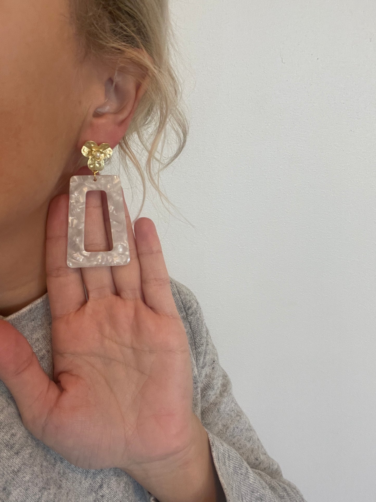 Opal Resin Large Earrings