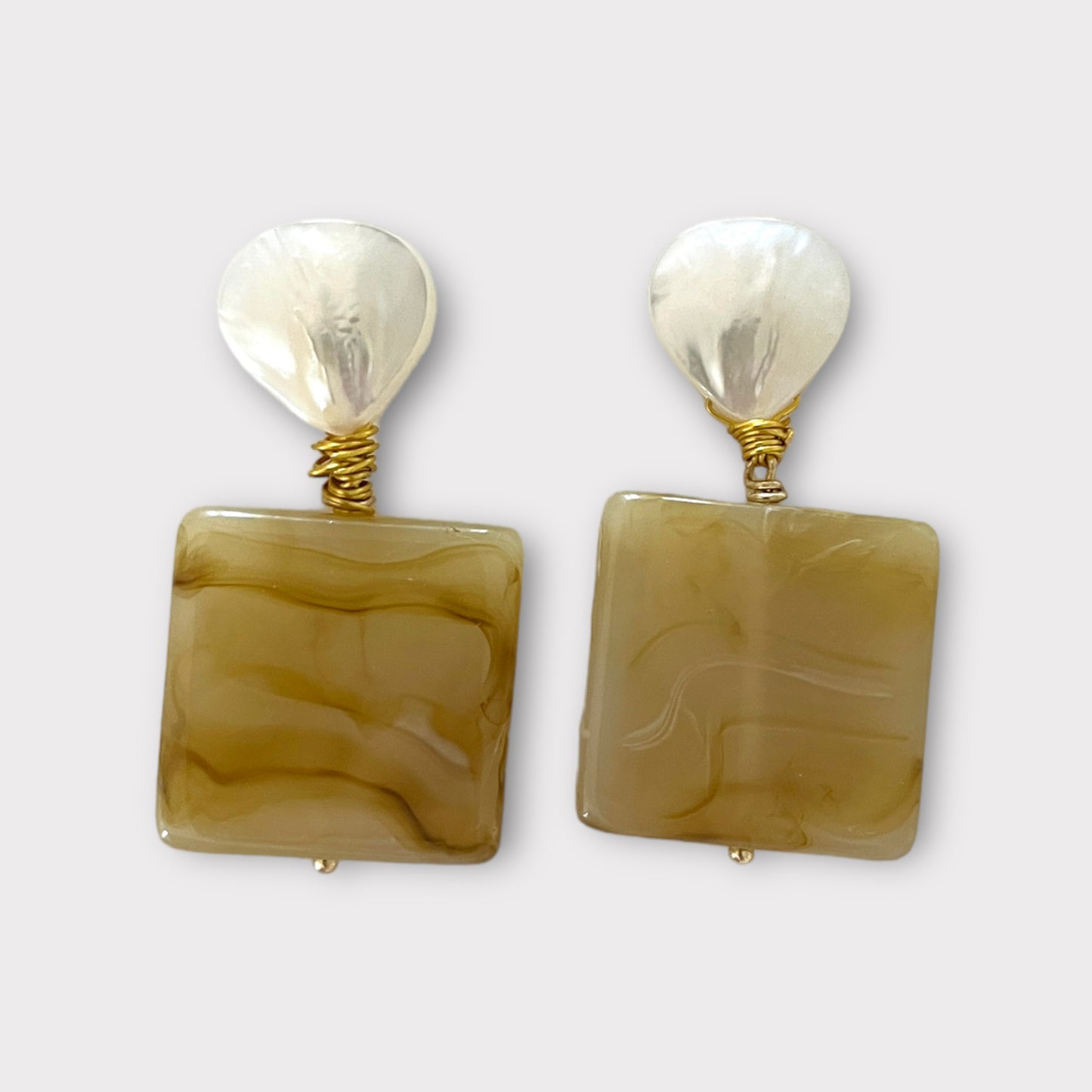 Chartreuse Square Earrings