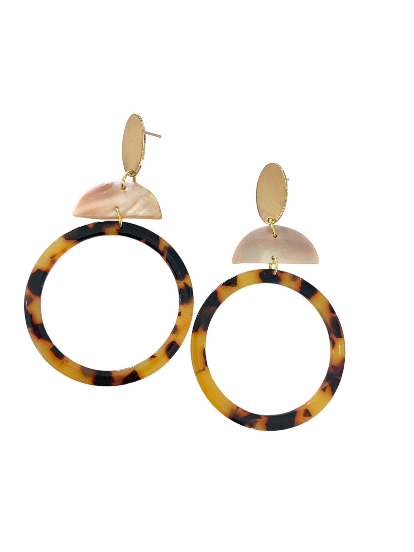 Large tortoise hoop earrings