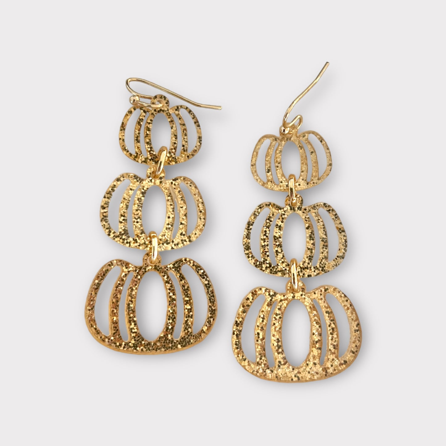 Glitter Triple Pumpkin Earrings