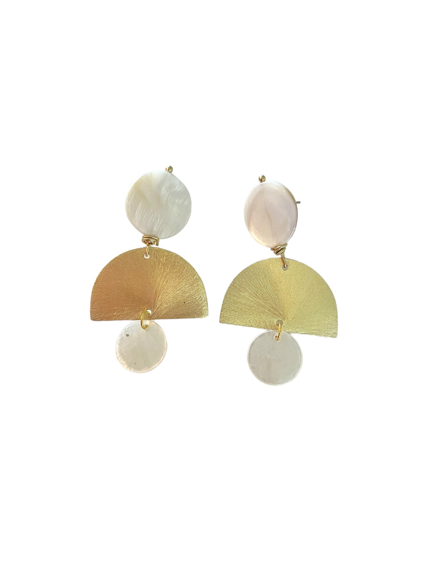 Gold semi earrings