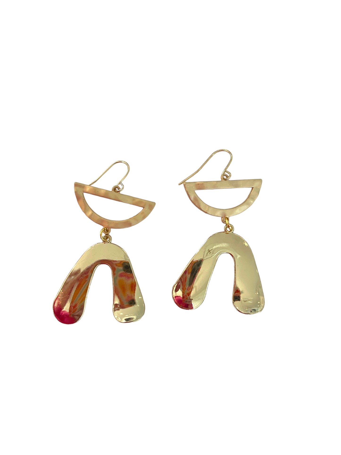 Gold arch matte gold earrings