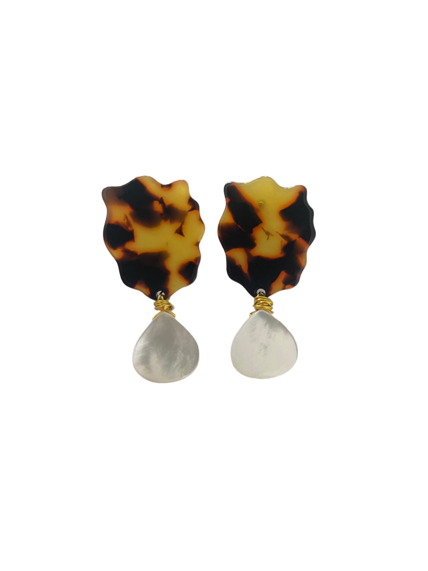 Bea Drop Earrings - Tortoise