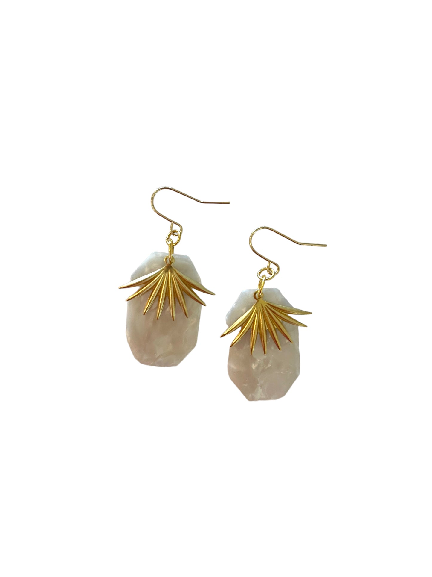 Mini resin palm earrings