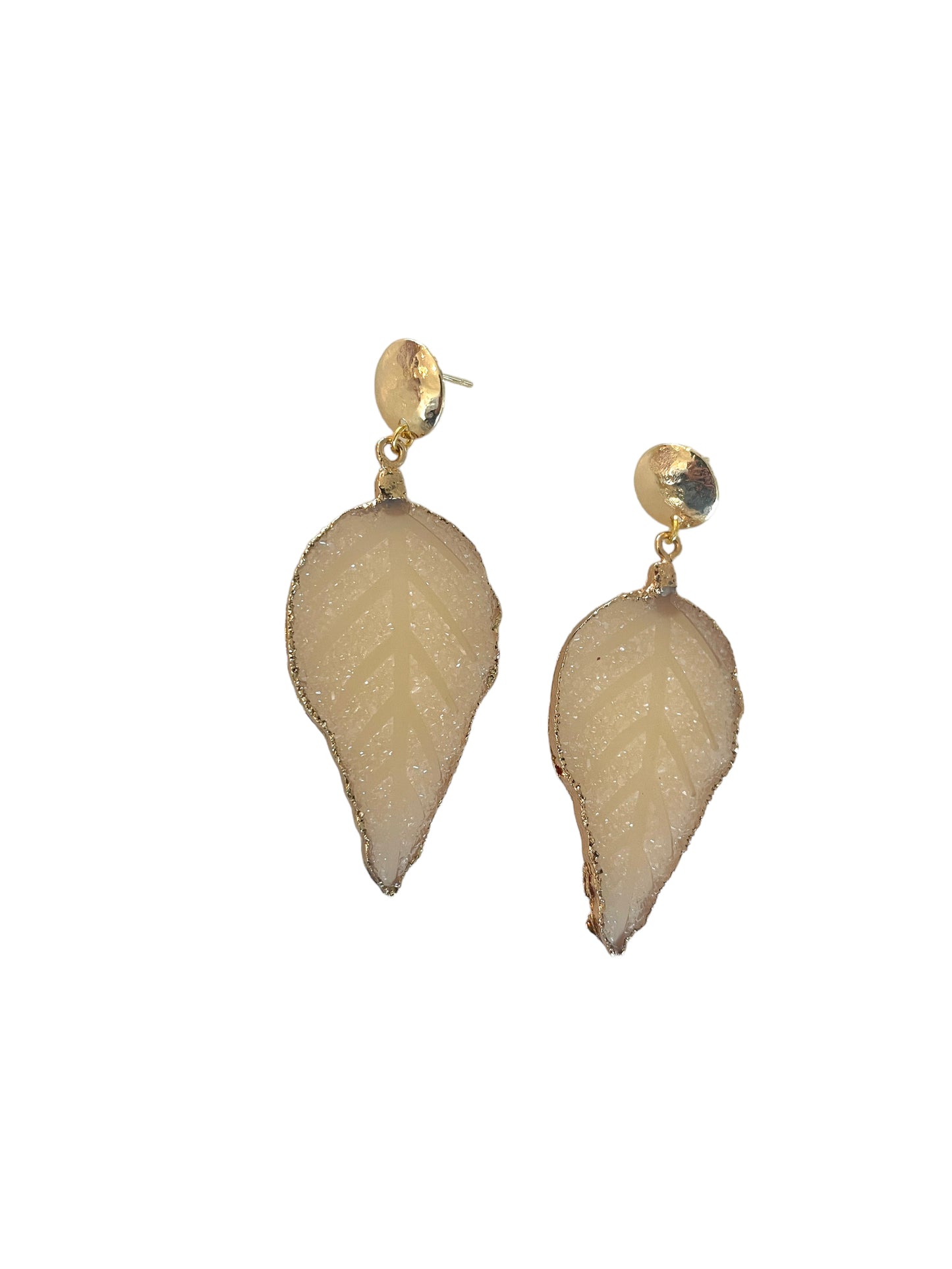 Neutral Druzy Slice Earrings