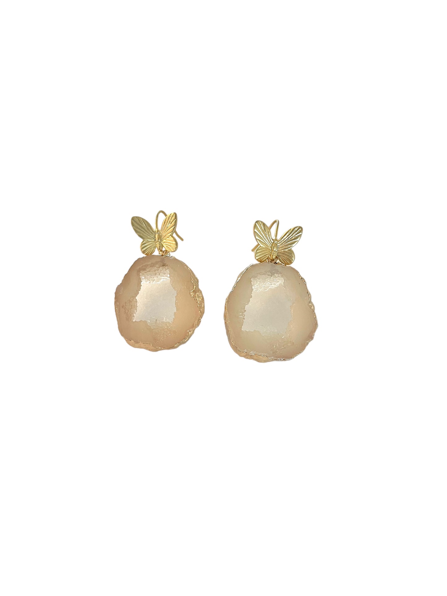 Butterfly Geode Earrings