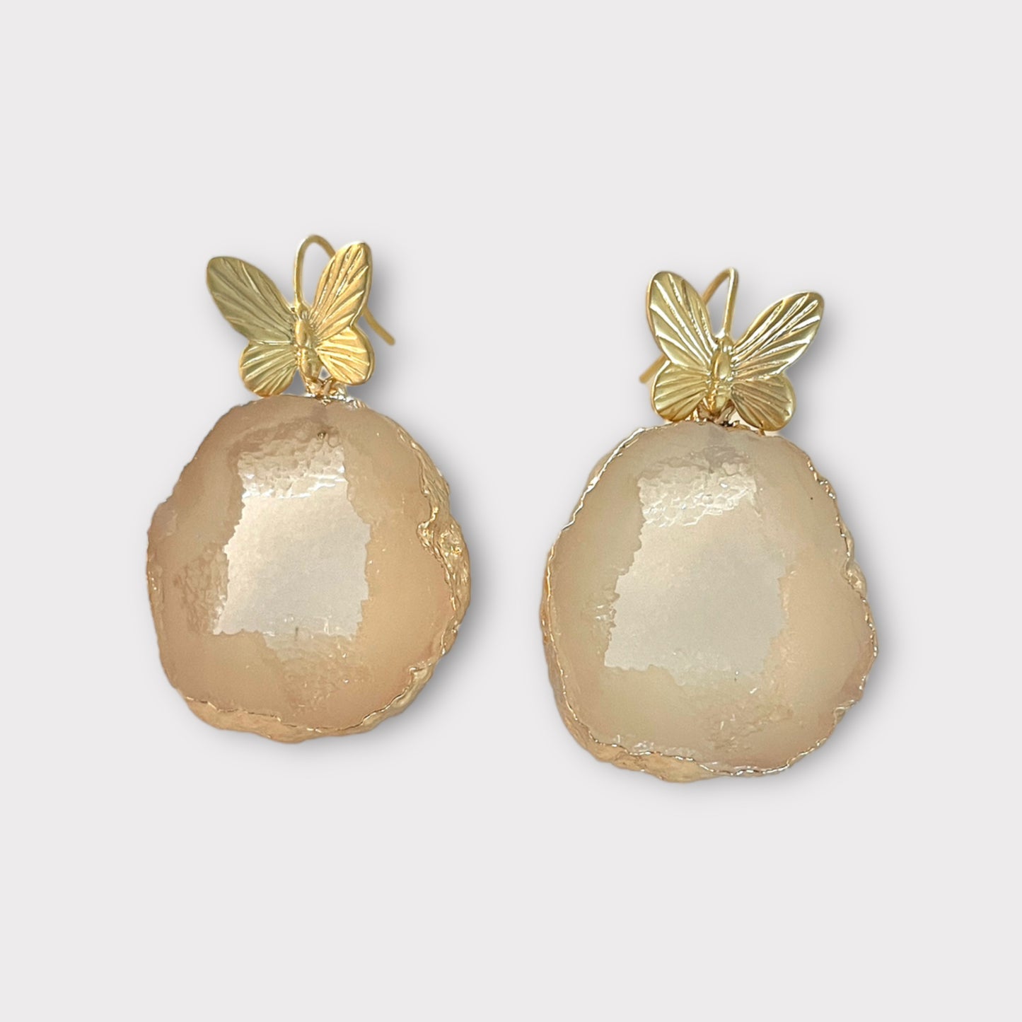 Butterfly Geode Earrings