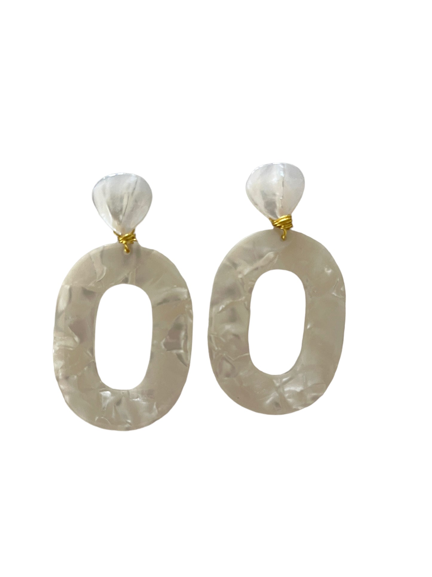 Oval Earrings - Pearl Opal