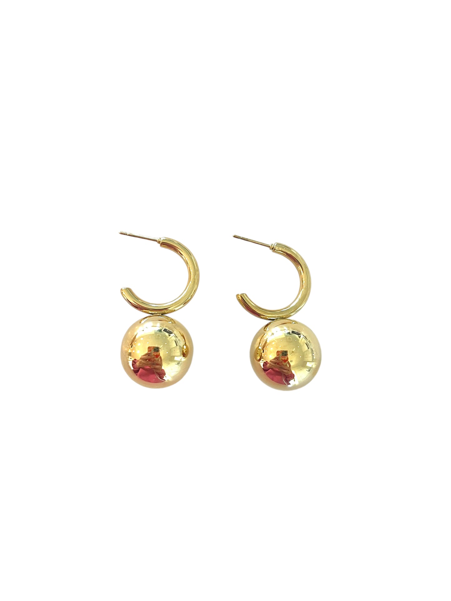 Round Ball Hoop Earrings
