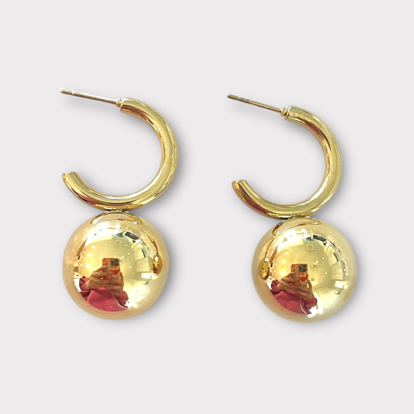Round Ball Hoop Earrings