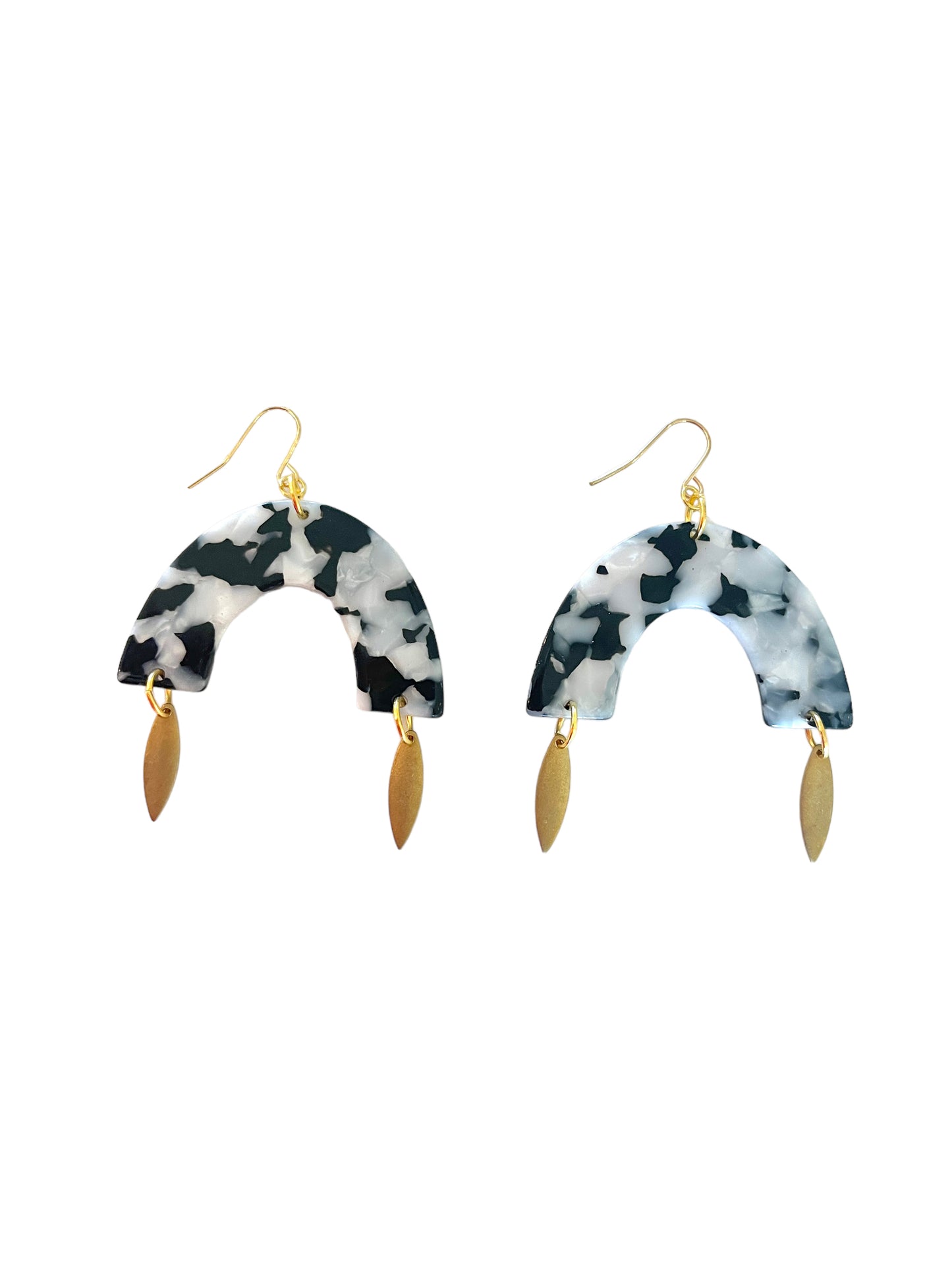 Black marble arch earrings
