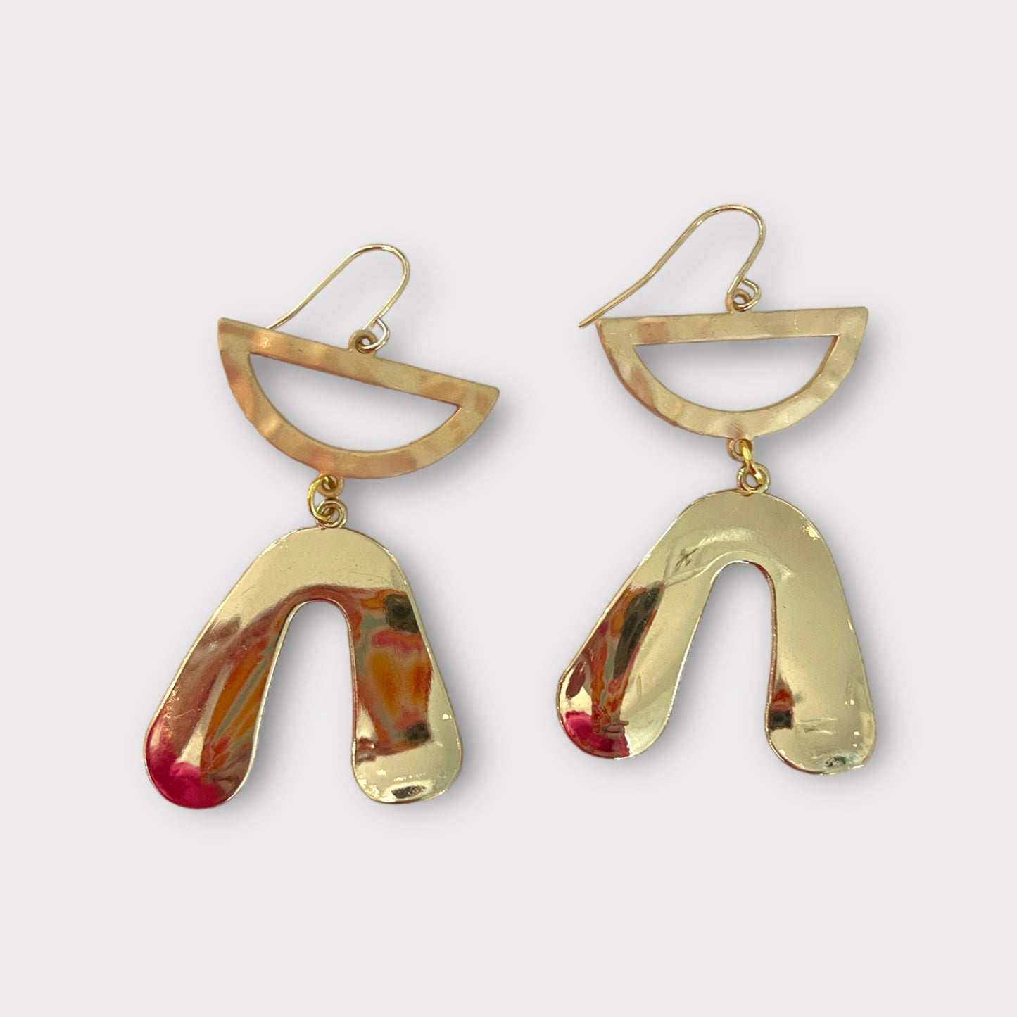 Gold arch matte gold earrings