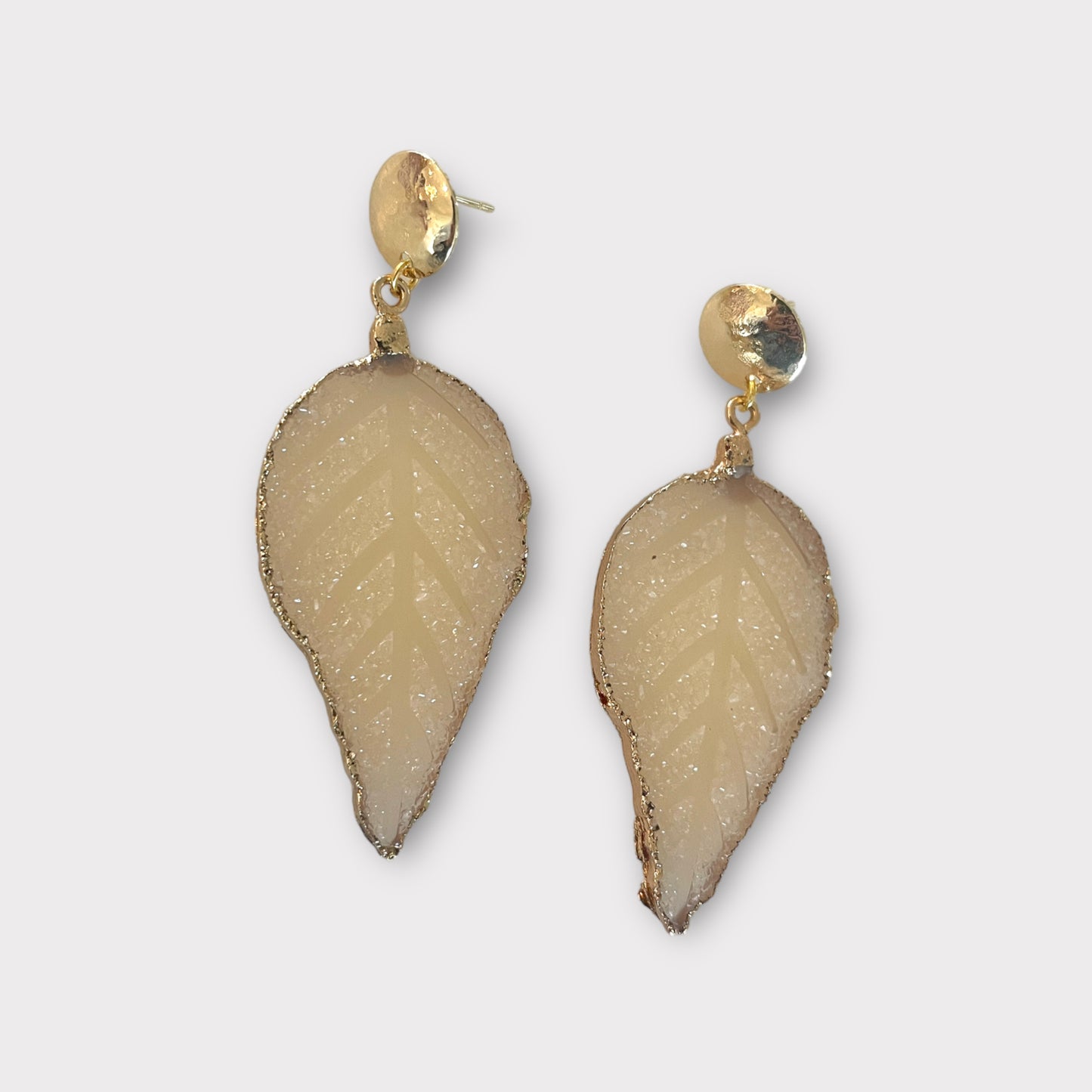 Neutral Druzy Slice Earrings