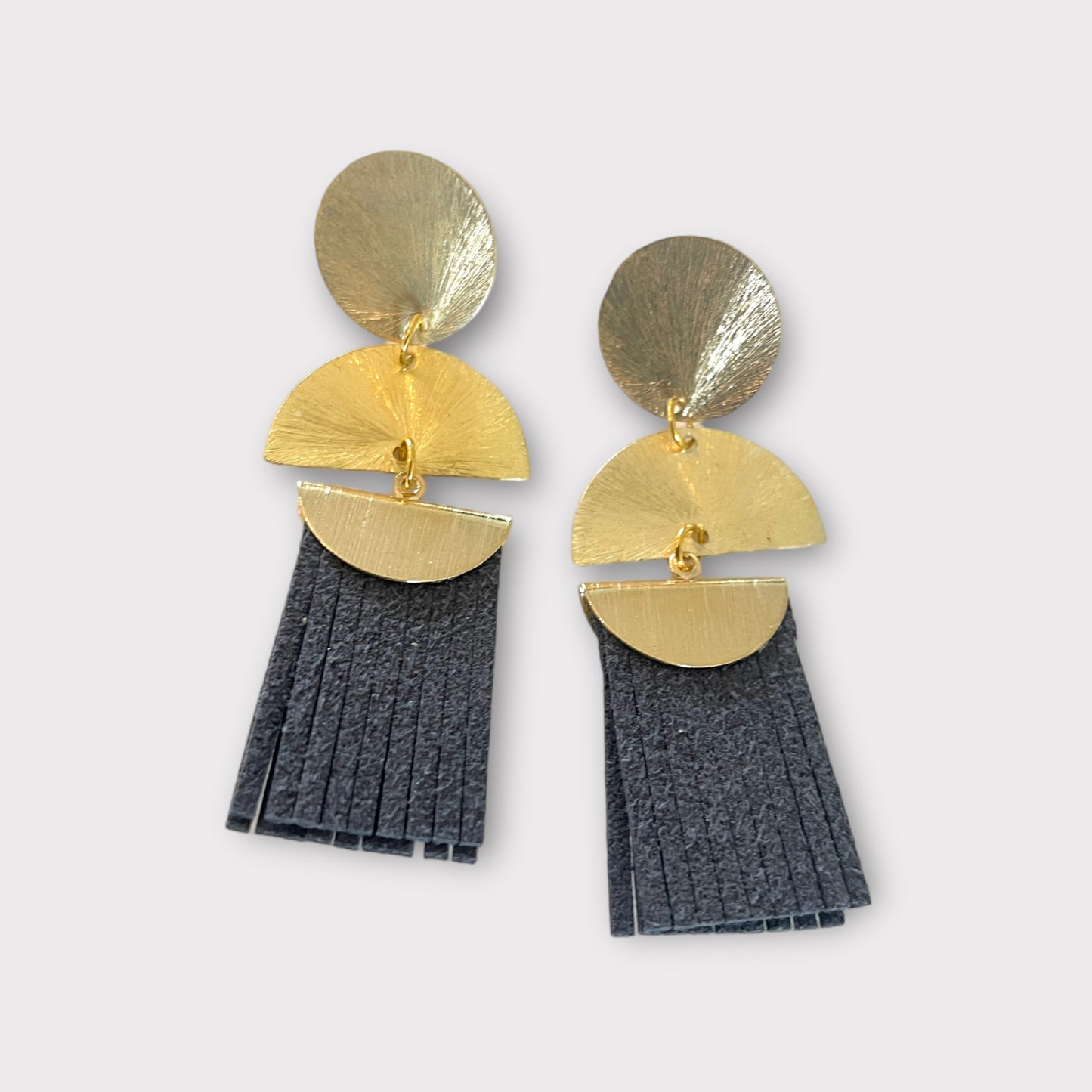 Suede Earrings - Grey