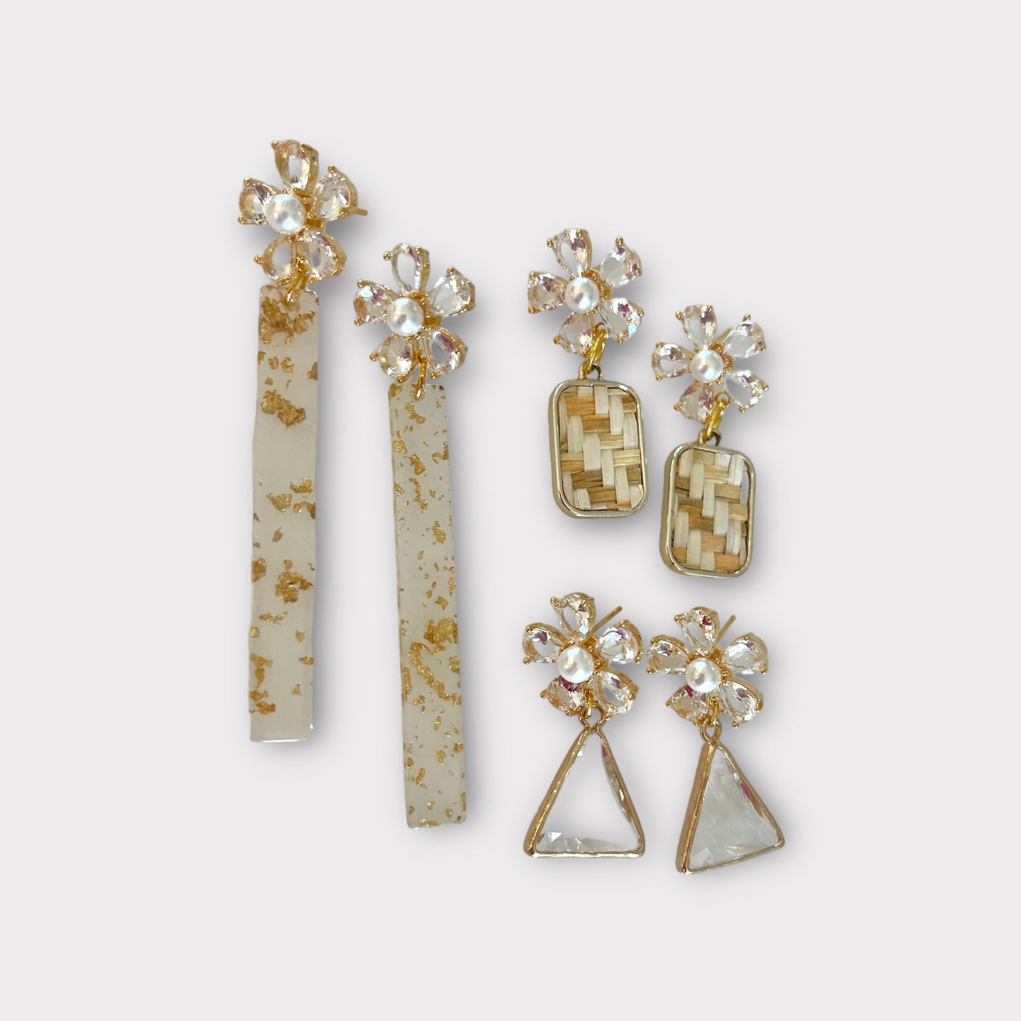 Clear glass earrings