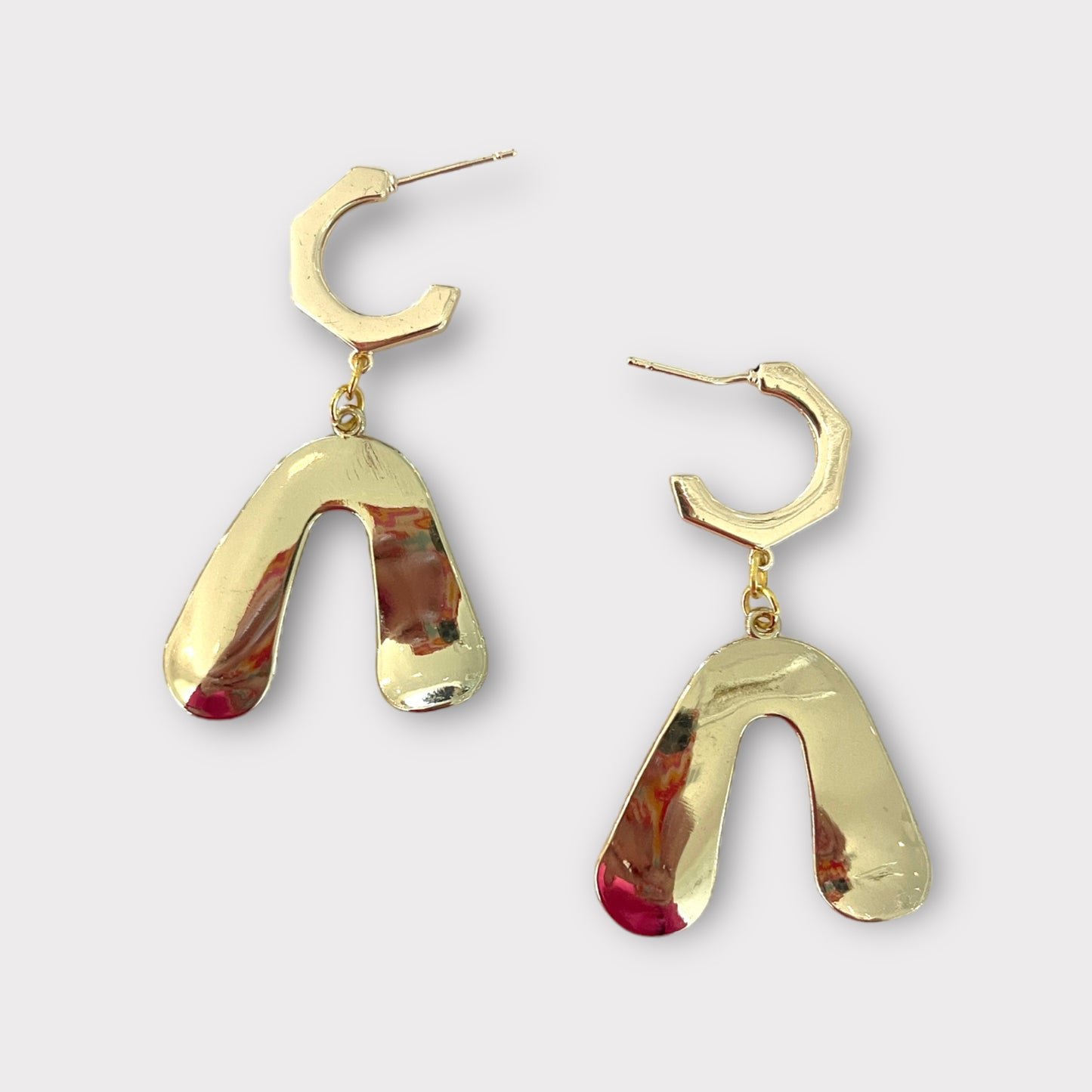 Gold arch hoop earrings