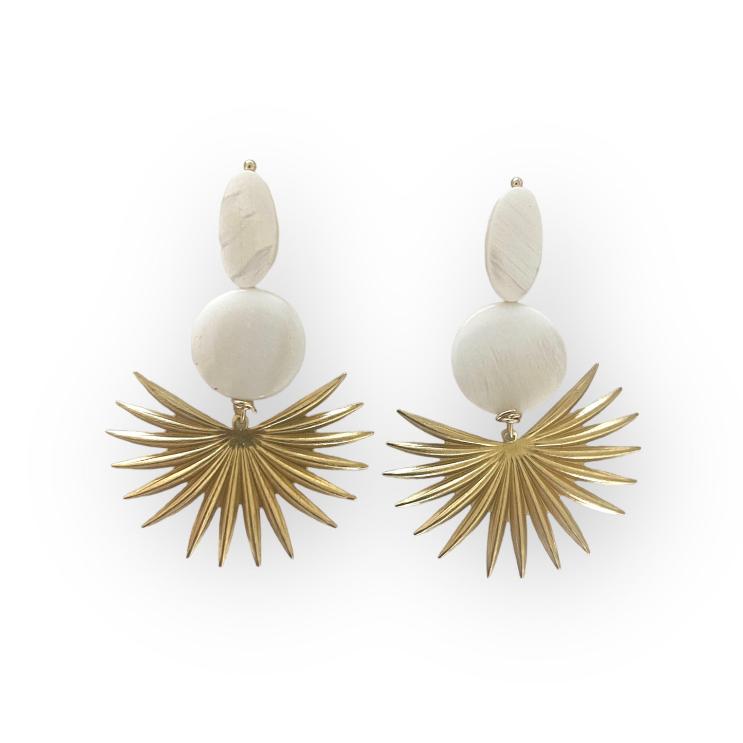 Large Pearl Fan Earrings