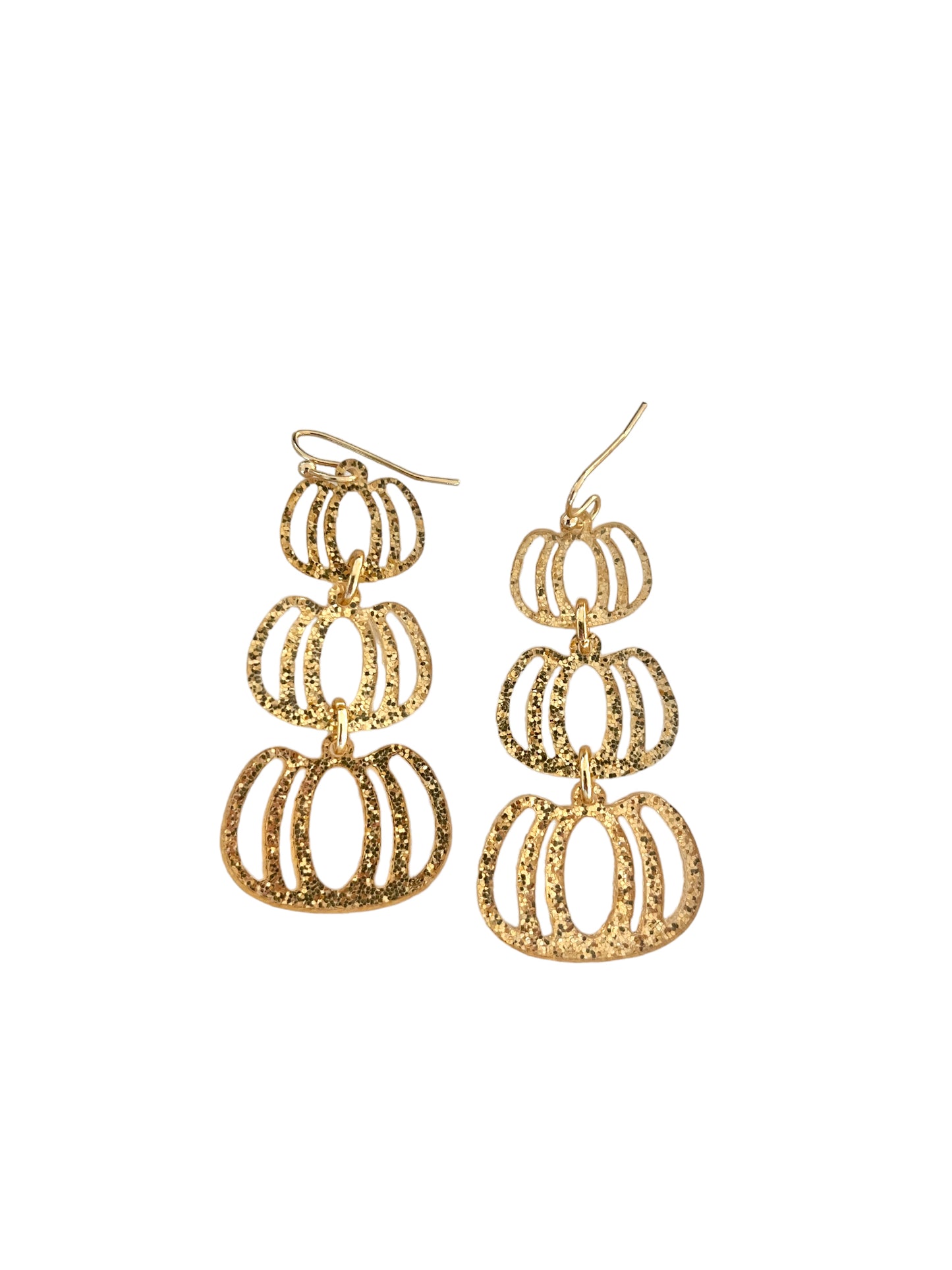 Glitter Triple Pumpkin Earrings