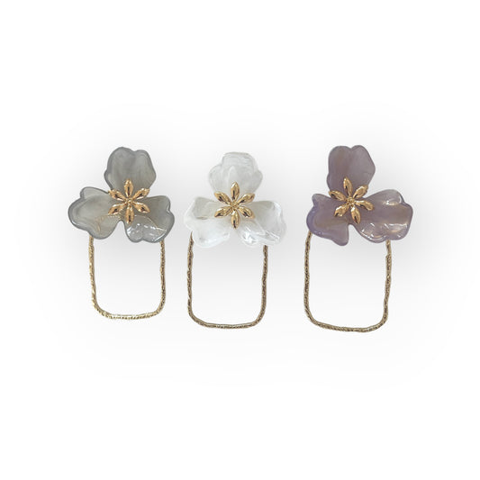 Large Flower Shield Earrings - Multiple Colors