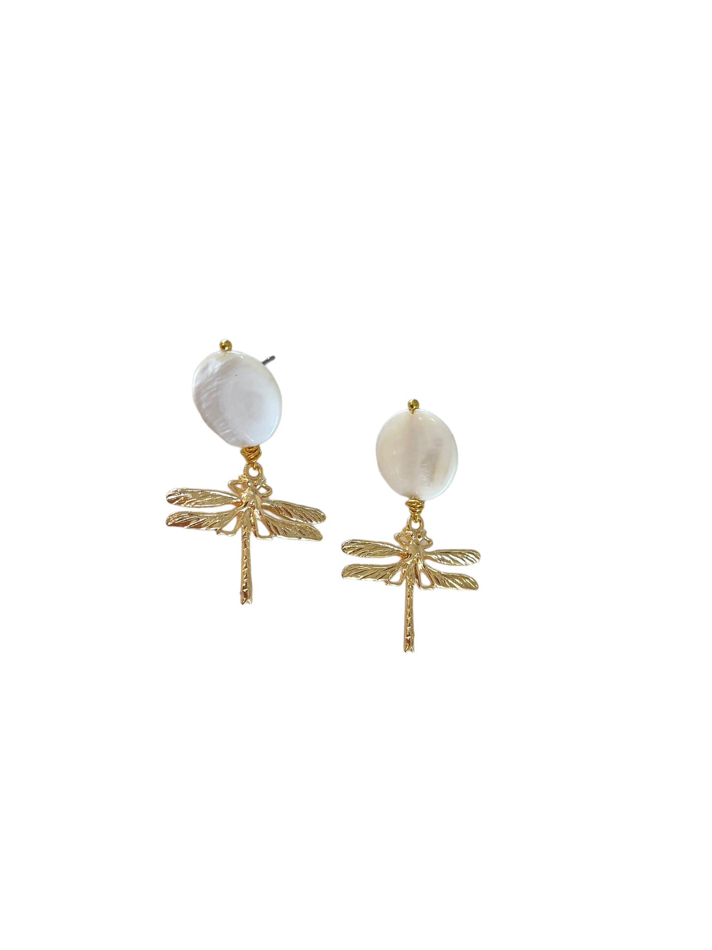 Pearl Dragonfly Earrings
