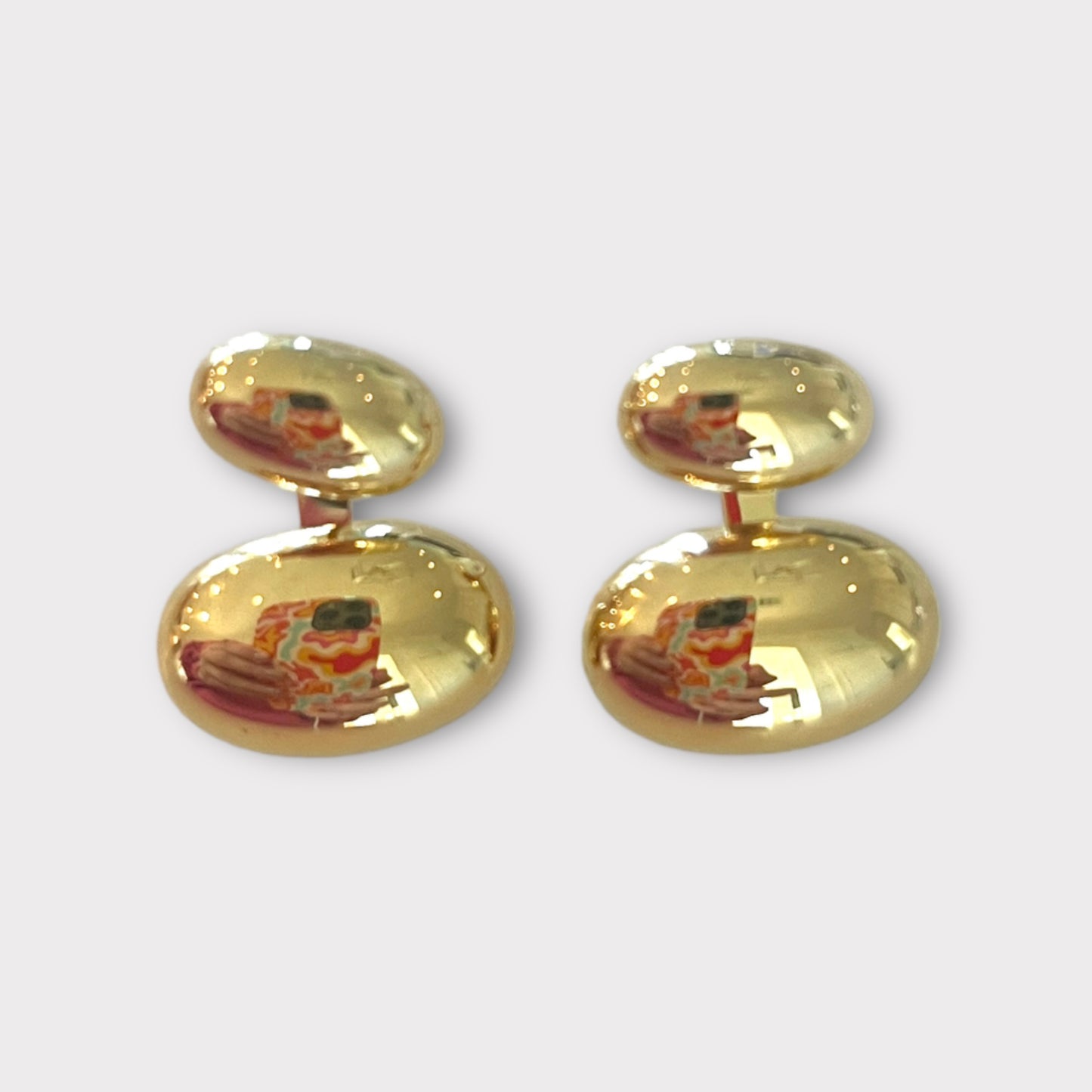 Half Metal Drop Earrings