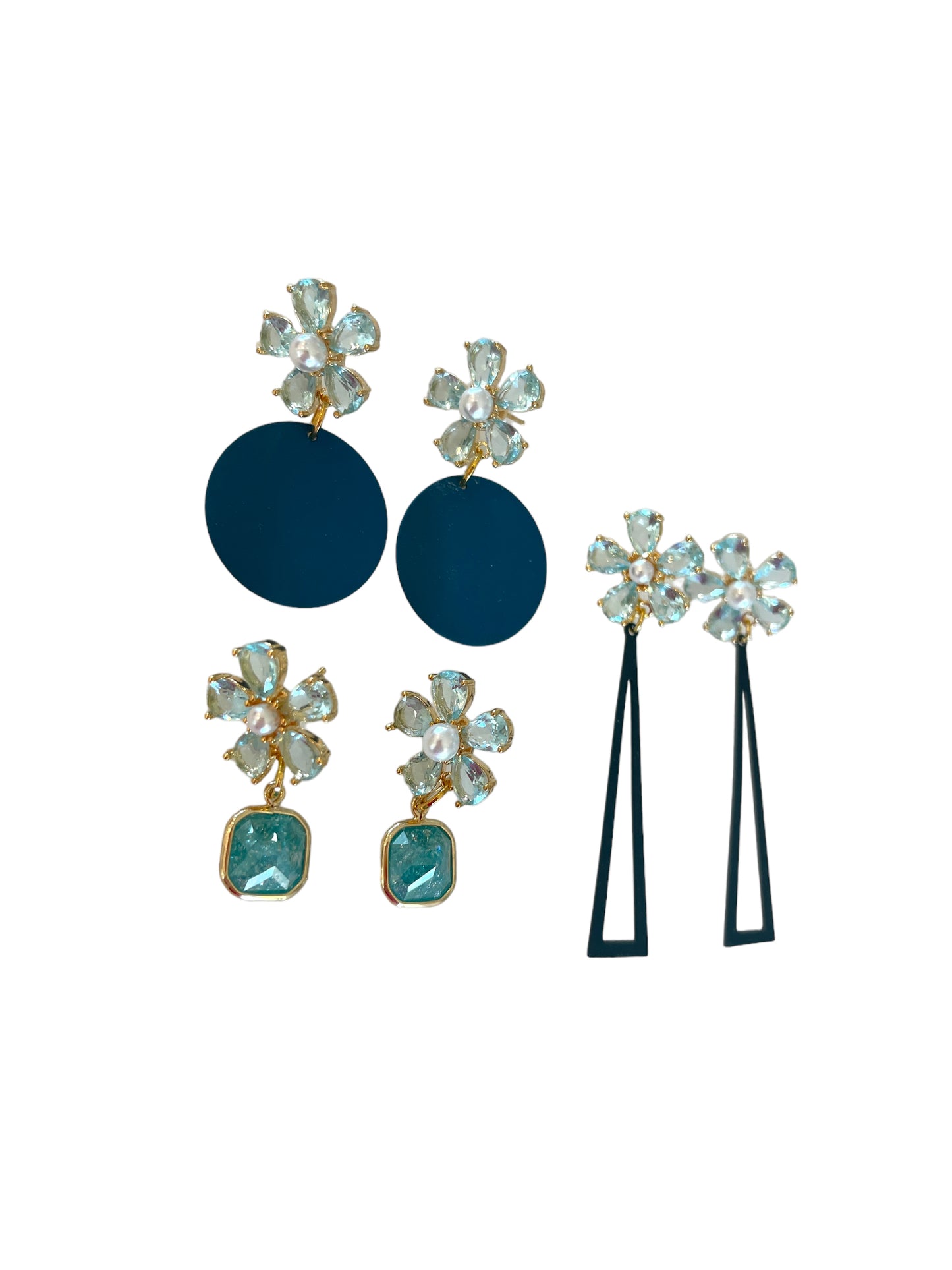 Blue glass earrings