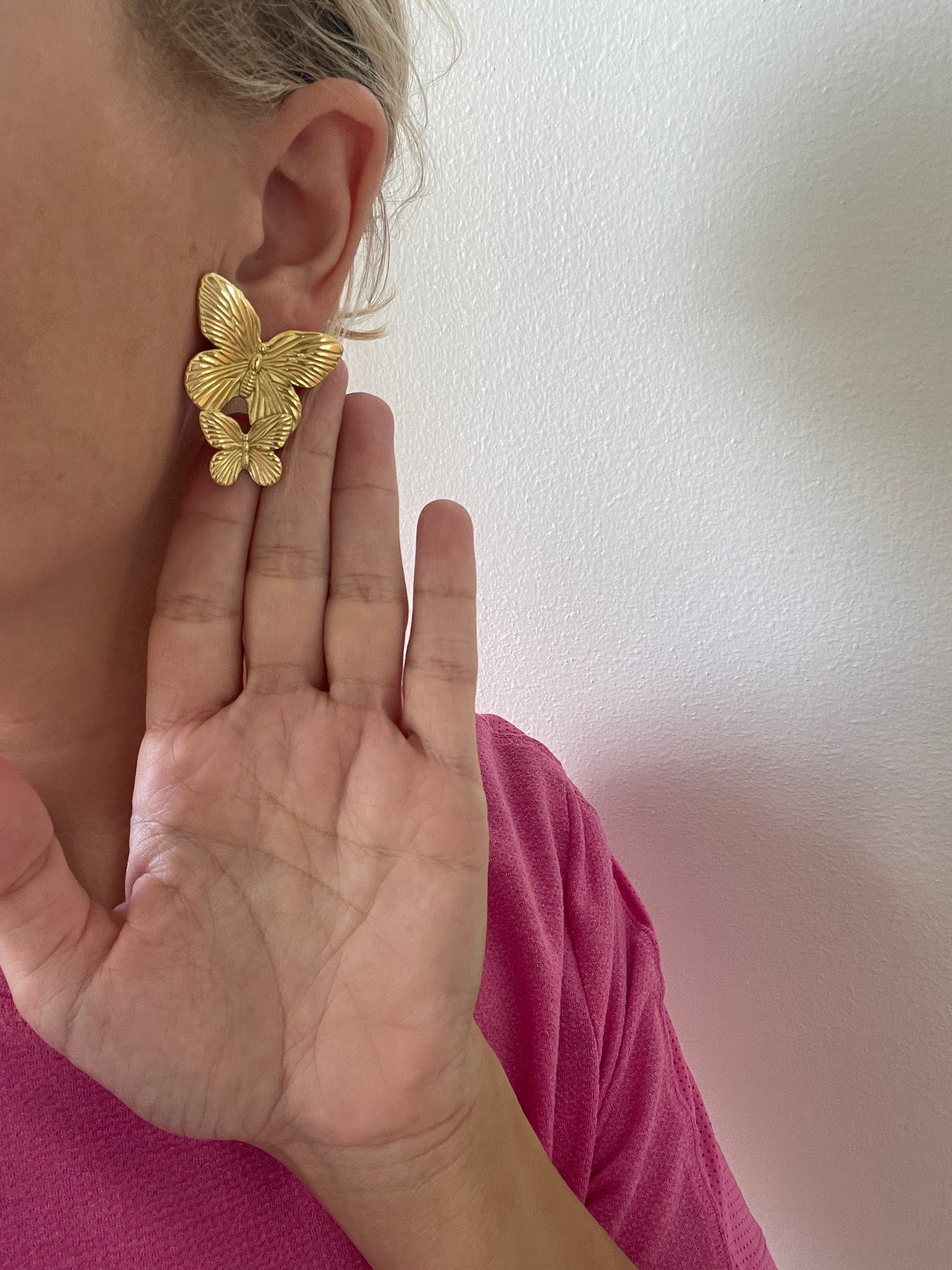 Double Butterfly Stud Earrings