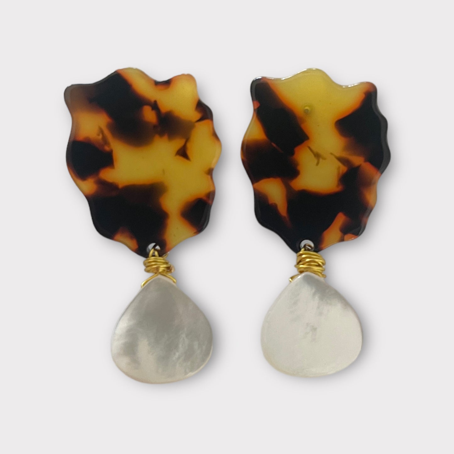 Bea Drop Earrings - Tortoise
