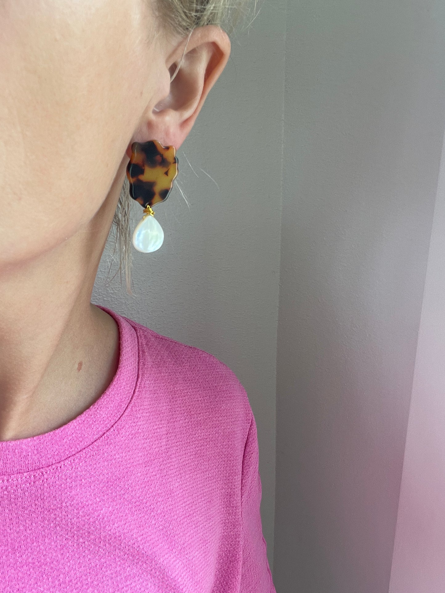 Bea Drop Earrings - Tortoise
