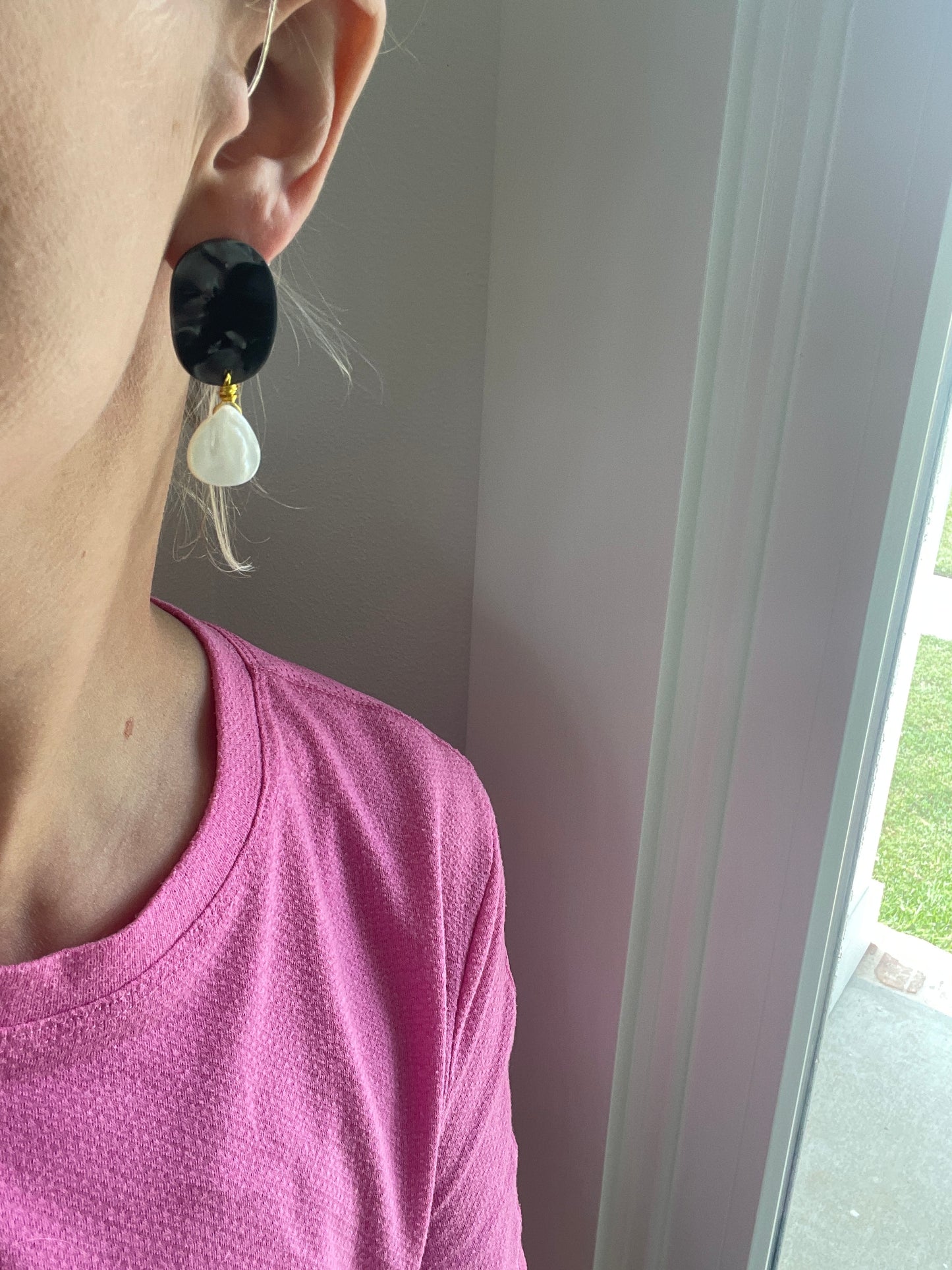 Bea Drop Earrings - Black Mercury