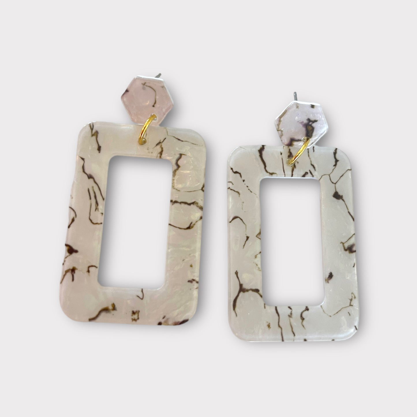 Brown marble earrings
