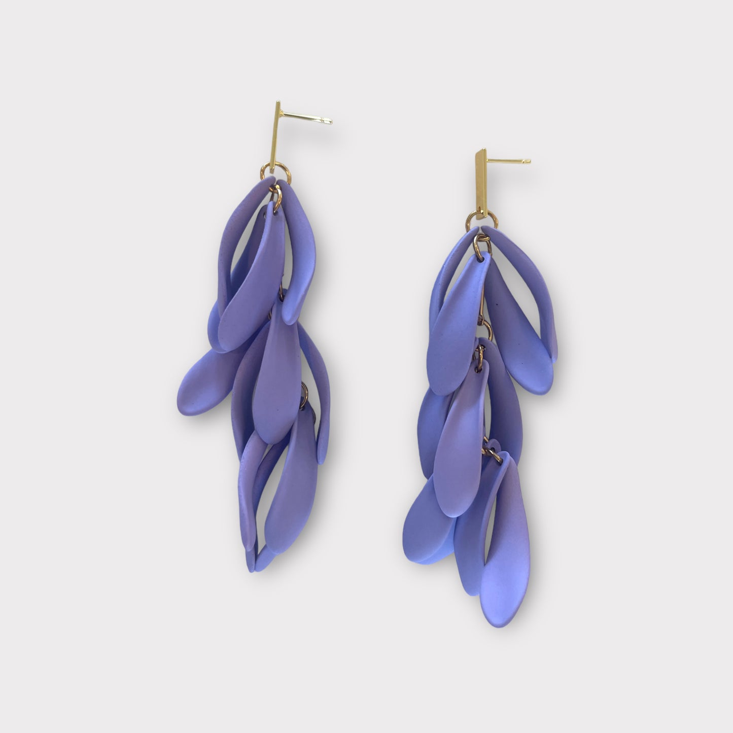 Multi Leaf Earrings - Purple