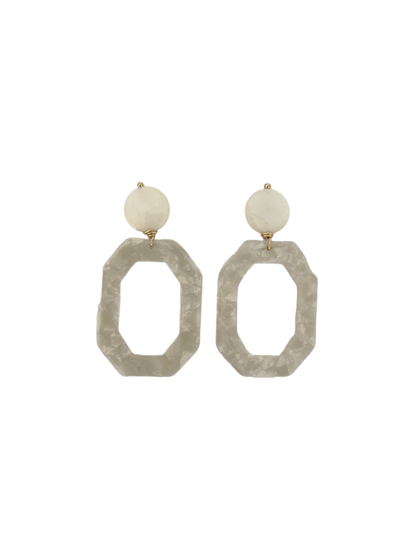 Opal Octagon Earrings