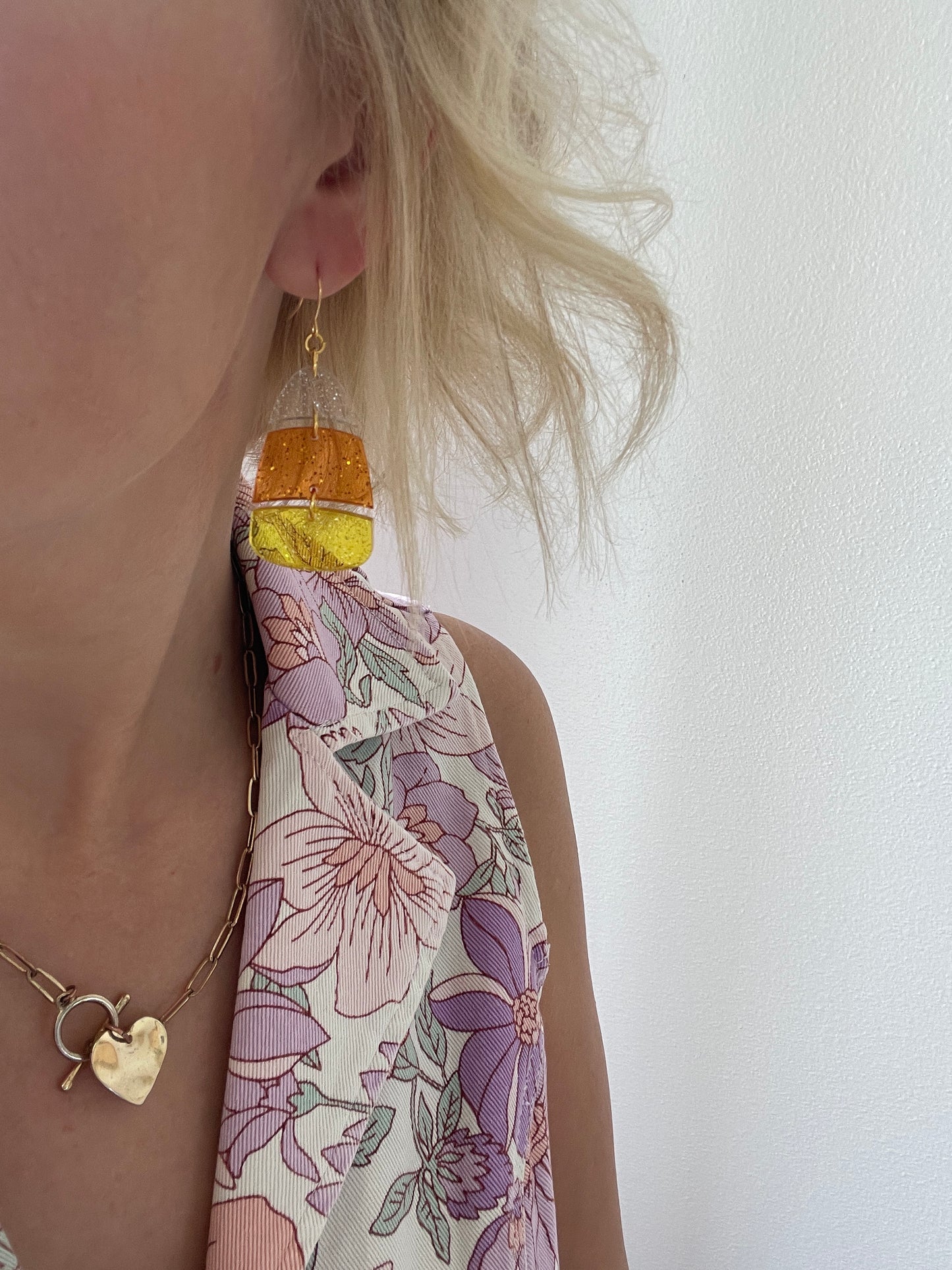 Candy Corn Drop Earrings