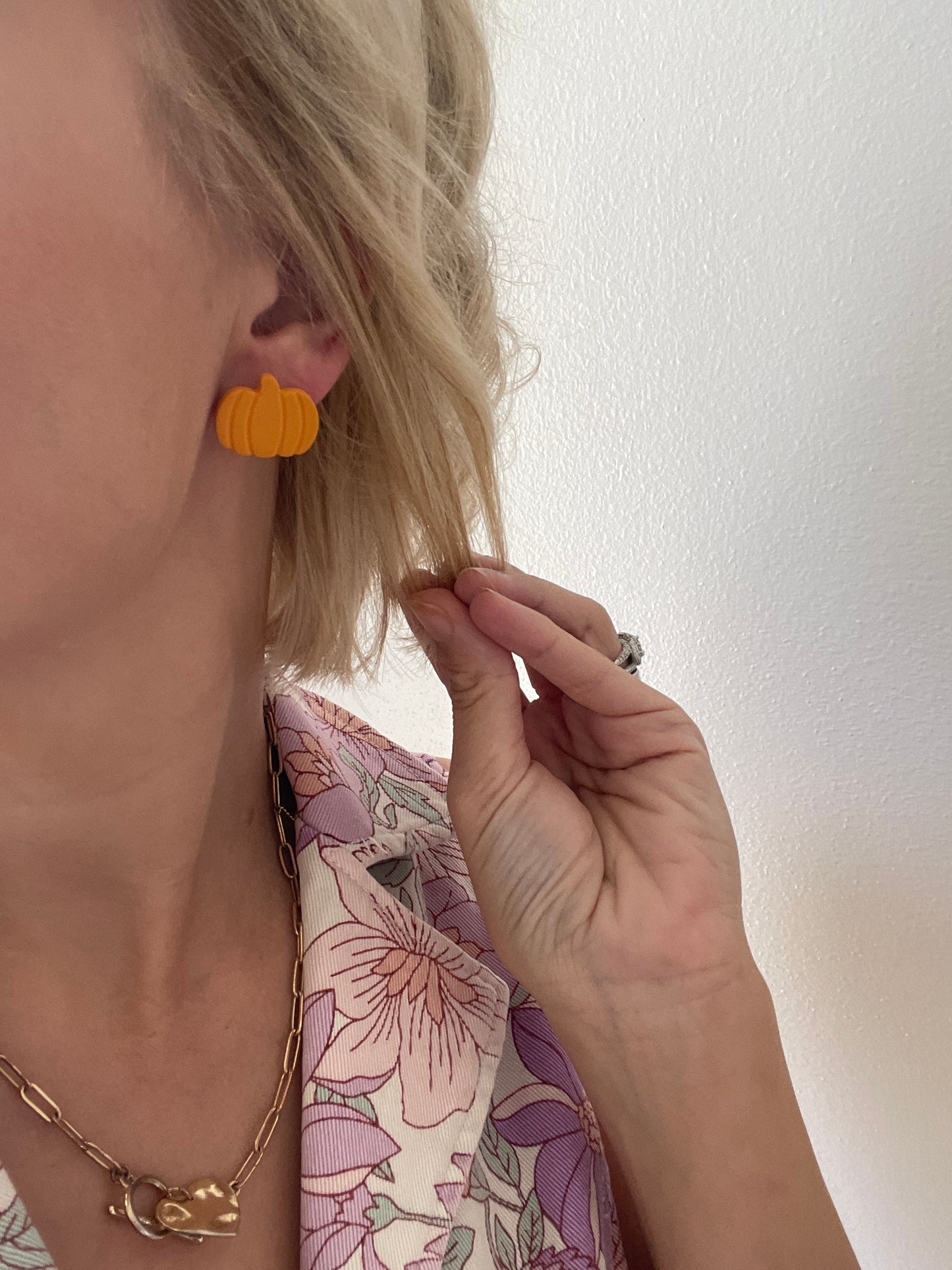 Pumpkin Stud Earrings