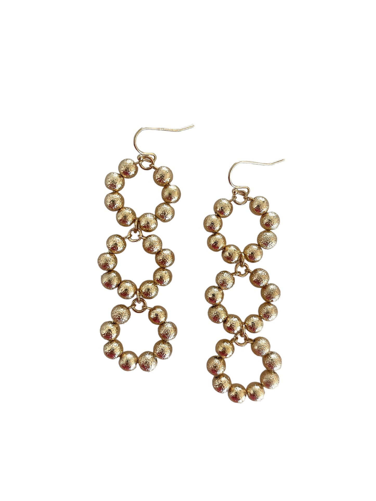 Three Tier Ball Drop Earrings