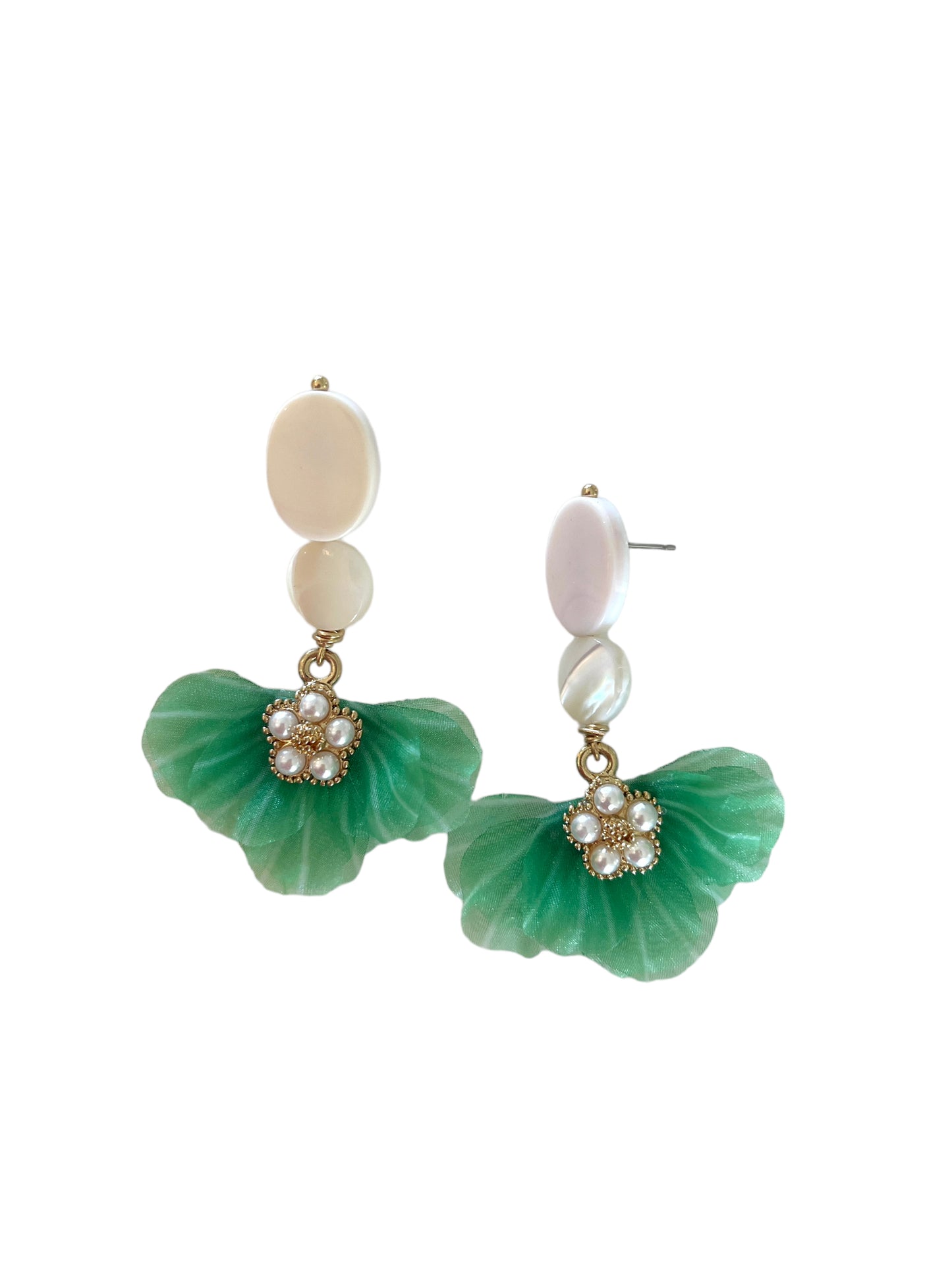 Green Fan Earrings
