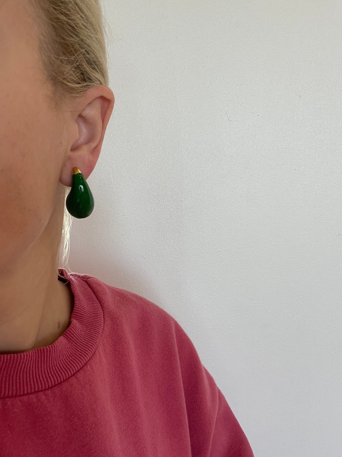 Green Bubble Teardrop Earrings