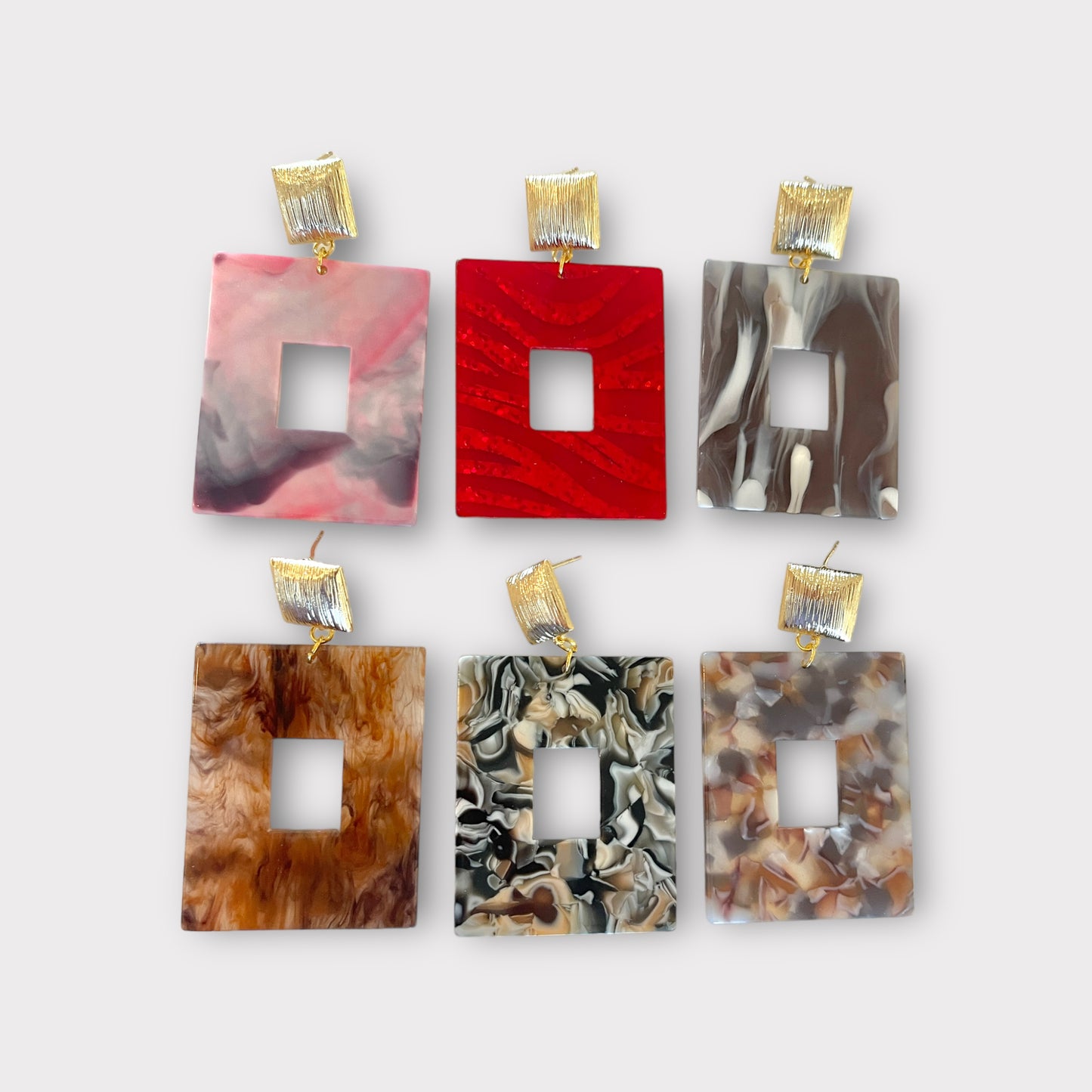 Large square earrings