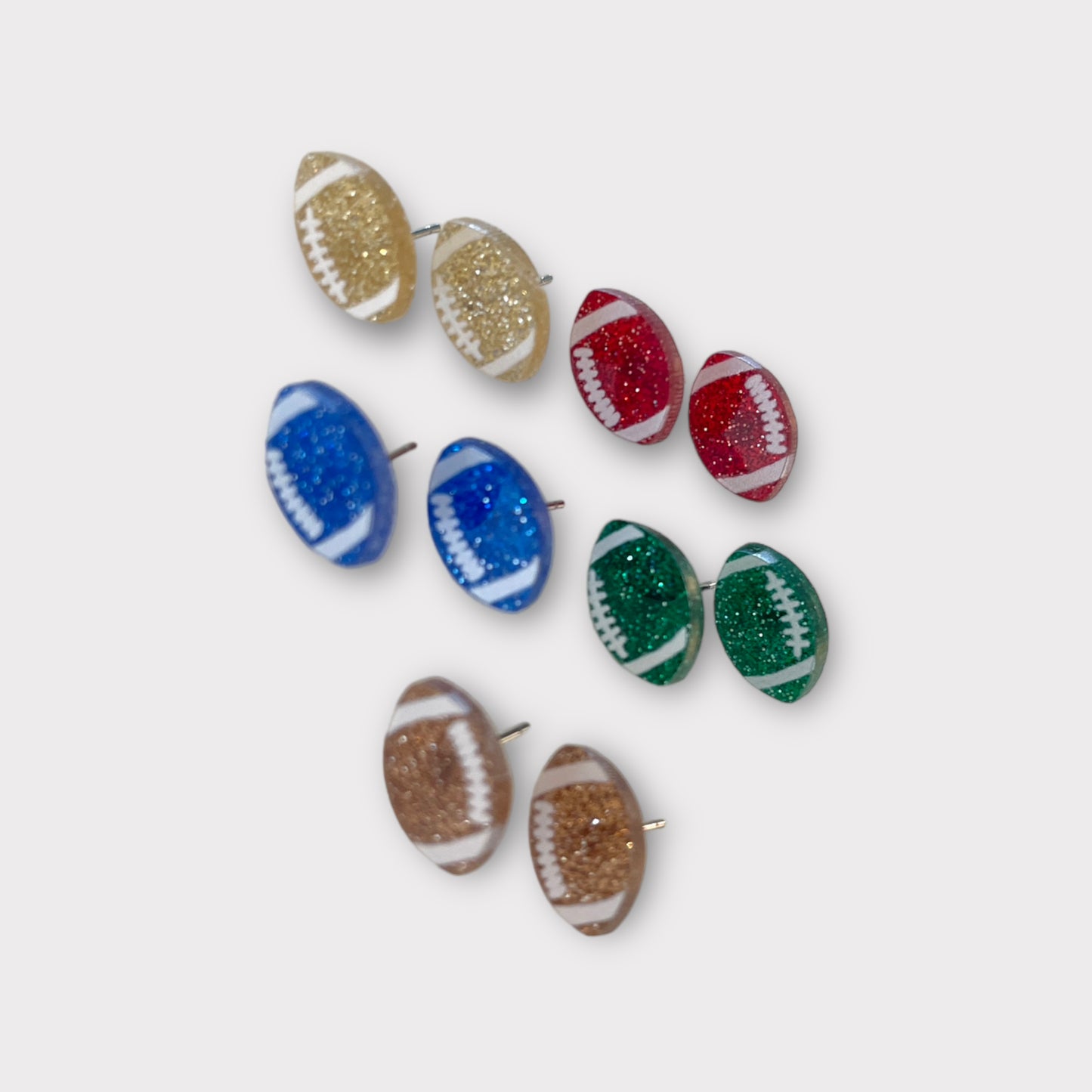 Glitter Football Stud Earrings
