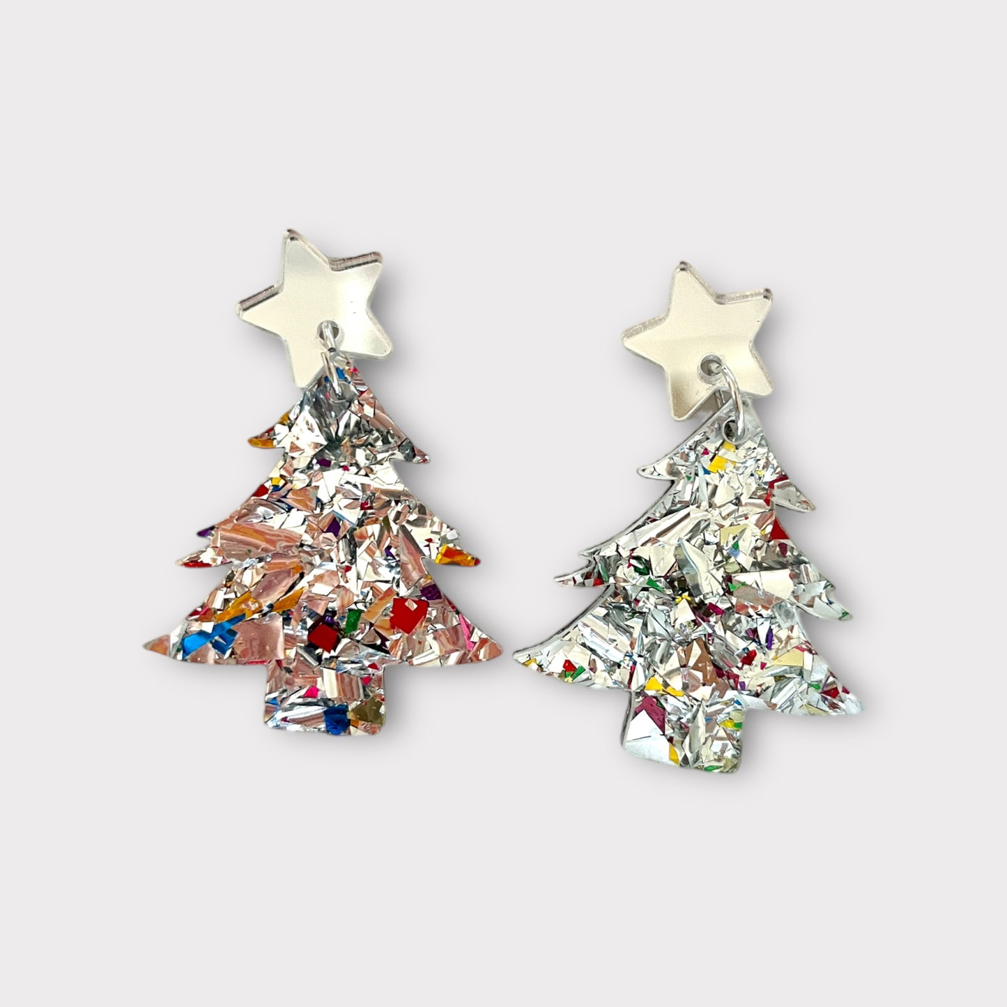 Confetti Tree Earrings - Silver