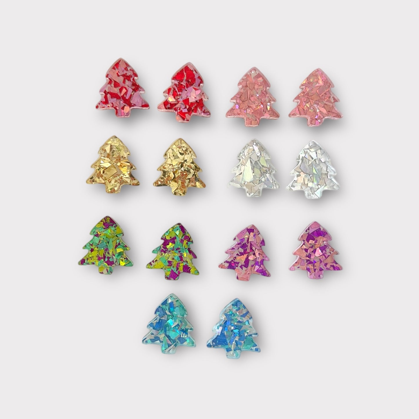 Chunky Glitter Tree Earrings