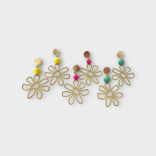 Summer Beaded Flower Earrings
