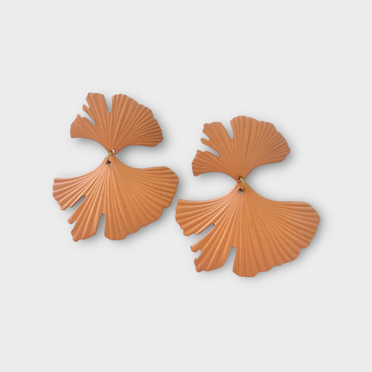 Orange tan earrings