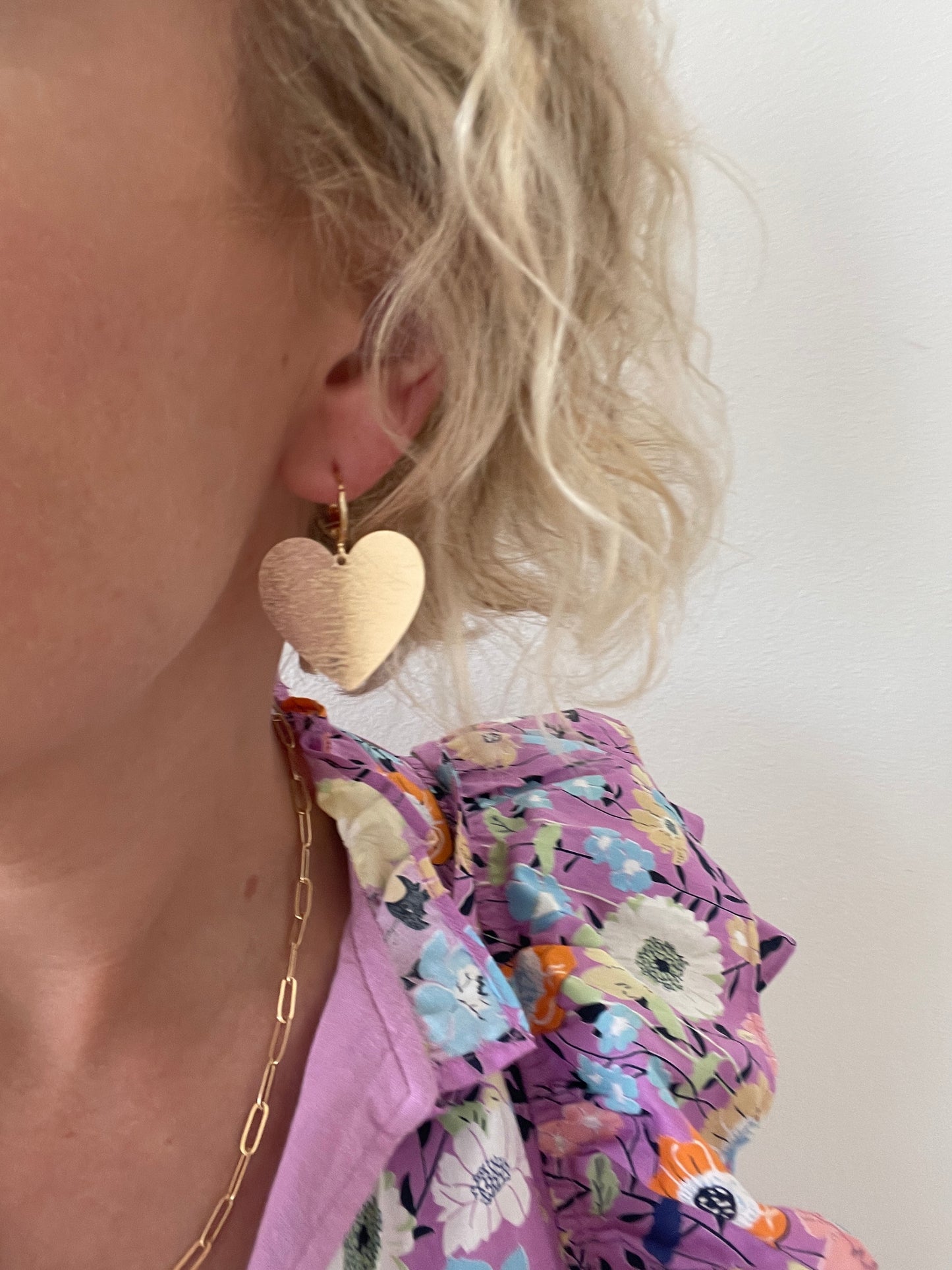 Heart Huggie Earrings