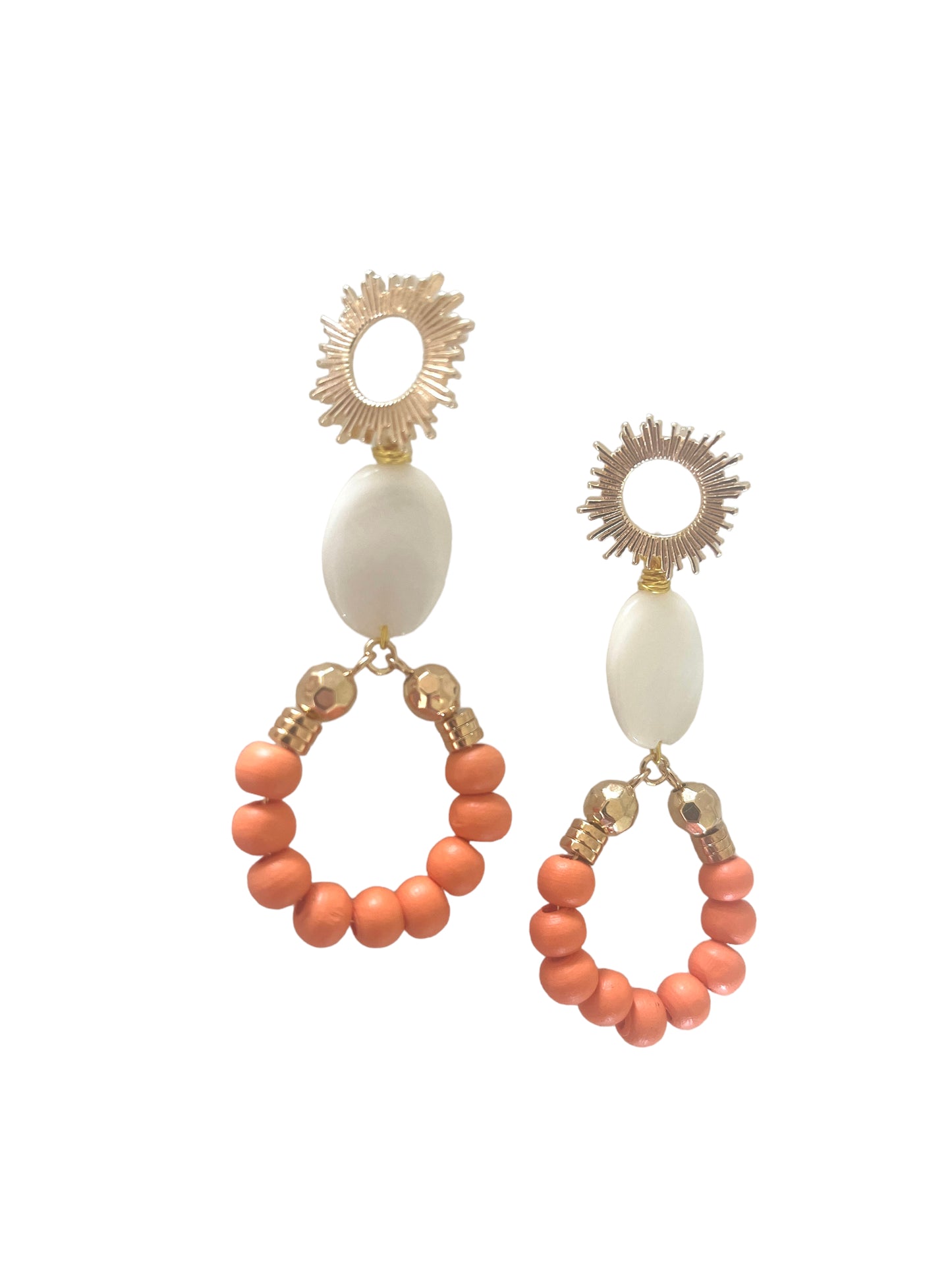 Burst Post Earrings - Orange